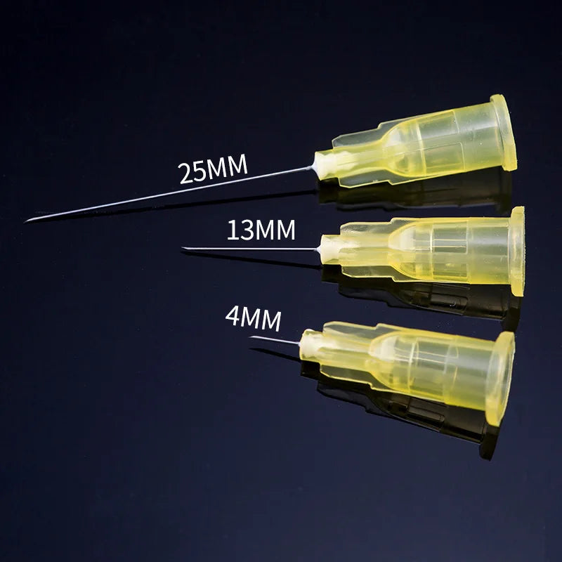 100pcs 30G Disposable Cosmetic Micro Needles 4mm 13mm 25mm Cosmetic Micro Needles Qst