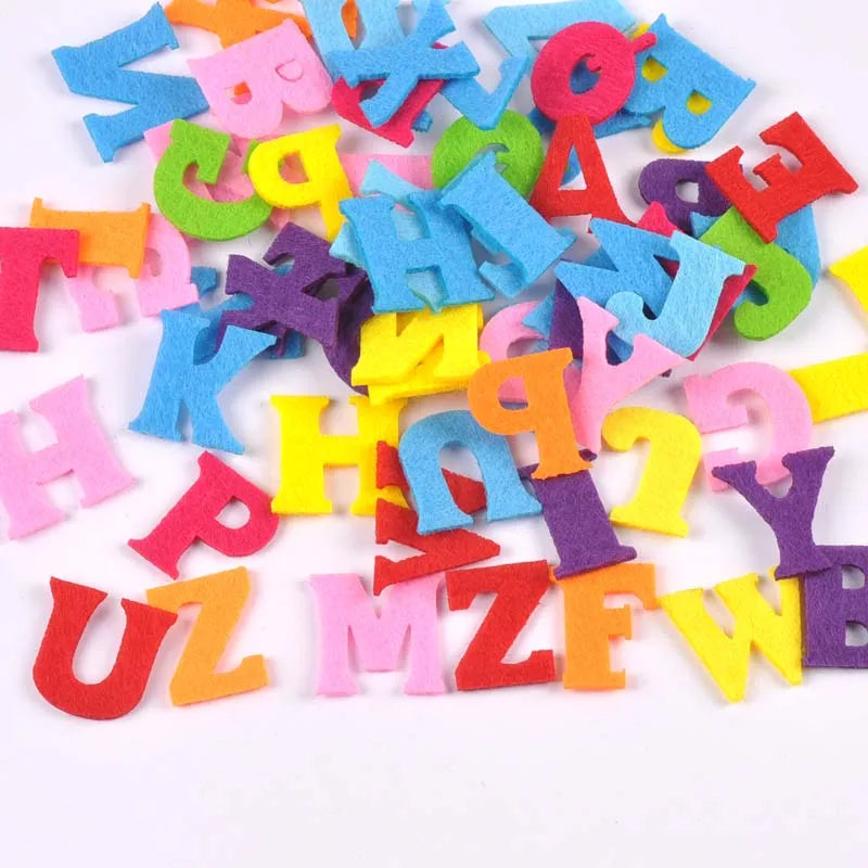 50pcs Multicolor Alphabet Letter Felt Patches – DIY Sewing Appliqué Felt Letter Patches Qme