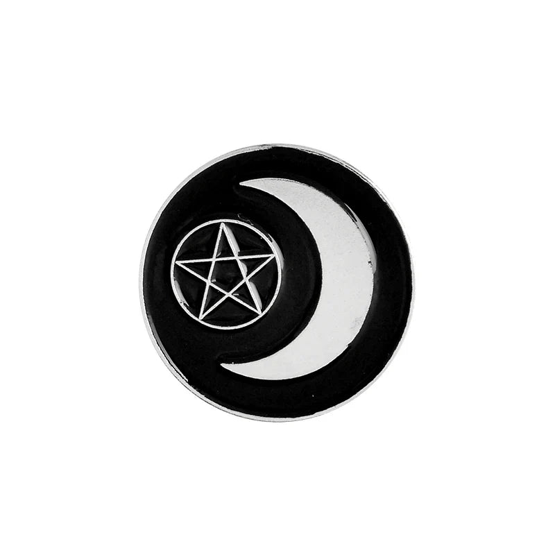 Witch Enamel Pins – Hat, Cat, Frog & Crescent Moon Lapel Pin Enamel Lapel Pin Qme style 18