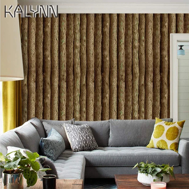 3D Log Cabin Peel & Stick Vinyl Wallpaper | 1.47ft x 19.7ft Peel & Stick Wallpaper Qme