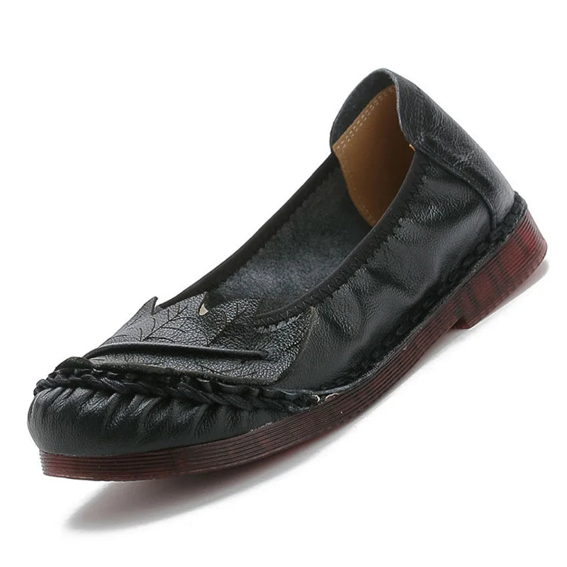 Women's Oxford Flats – Slip-On Floral Loafers | Sizes 5–8 Women's Flat Loafers Qst Black 41