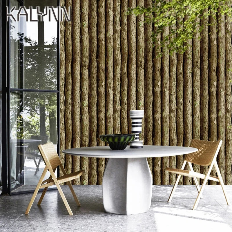3D Log Cabin Peel & Stick Vinyl Wallpaper | 1.47ft x 19.7ft Peel & Stick Wallpaper Qme