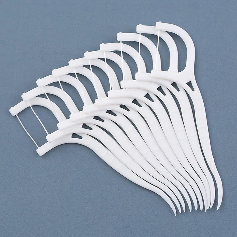 50-Pack Dental Floss Picks – Flosser & Toothpick Sticks Dental Floss Picks Qme