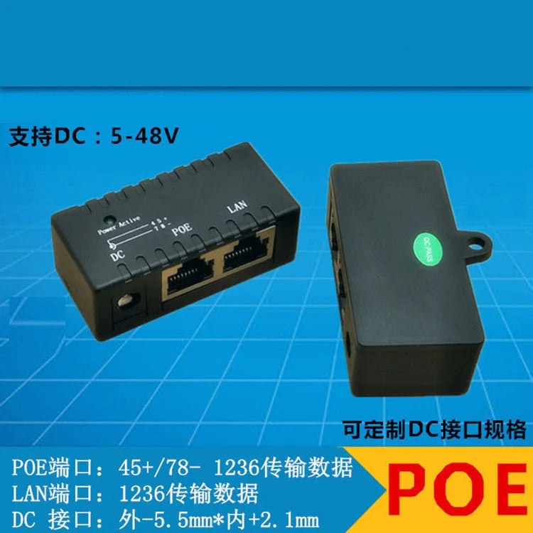 RJ45 PoE Injector Power Over Ethernet Adapter for IP Cameras PoE Injector Adapter Qme