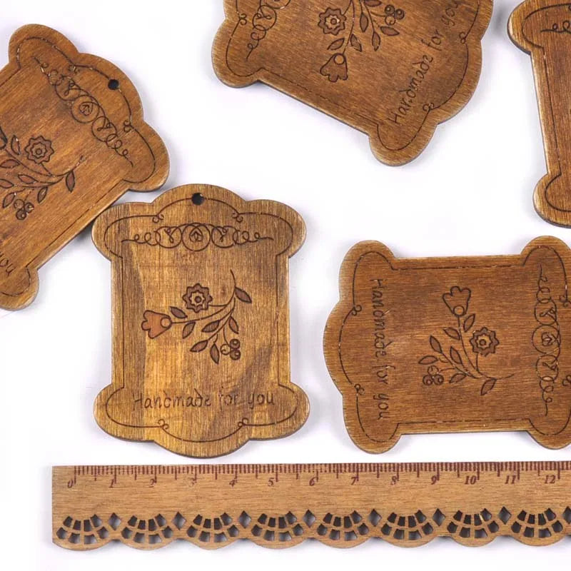 Flower Pattern Wooden Bobbin Spools for Thread & Ribbon – Set of 5 Wooden Bobbin Spools Qme