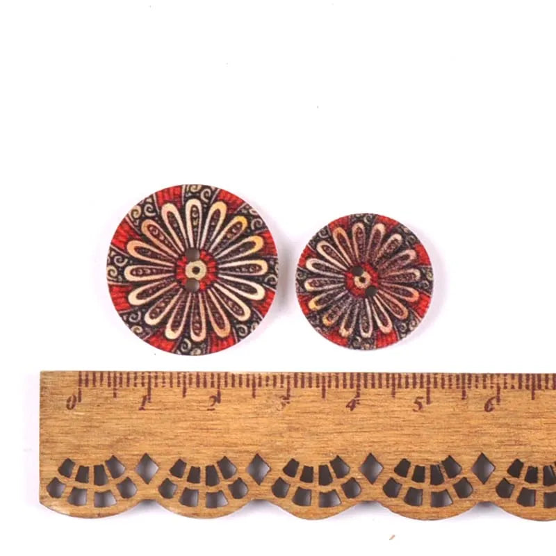 Vintage Round Mixed Wooden Buttons – Sewing & Scrapbook Crafts Craft Wooden Buttons Qme