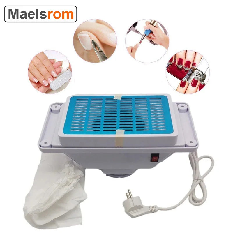 Nail Dust Collector Table Vacuum – Salon Manicure Tool & 2 Bags Nail Dust Collector Qst US PLUG China Mainland