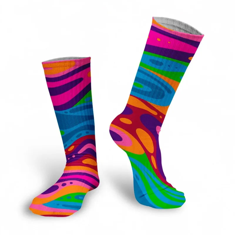 Women's Funny Novelty Socks – 3D Abstract Art Graffiti Candy Print Novelty Print Socks Qme