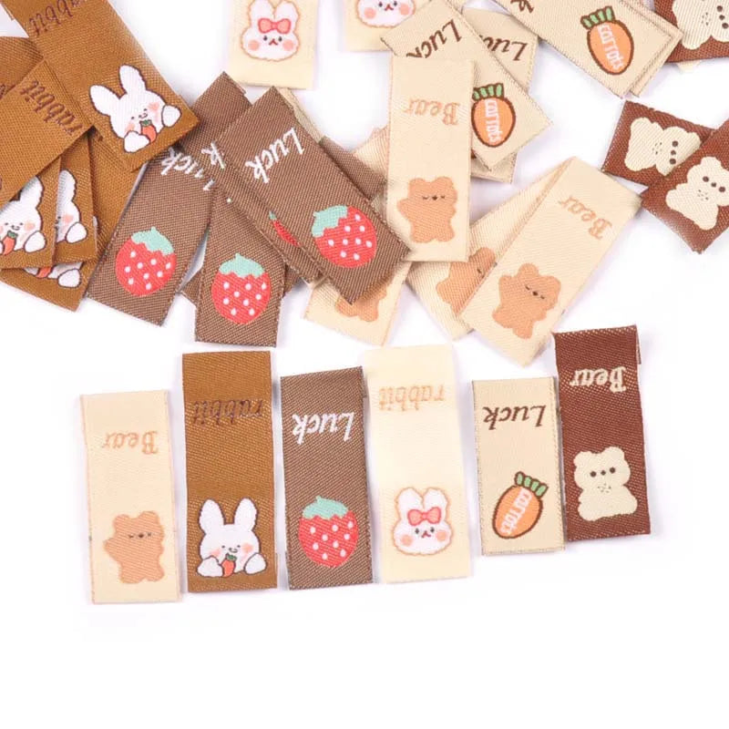 Brown Rabbit Carrot Embroidery Labels – Sewing Craft Tags 50pc Embroidery Sewing Labels Qme