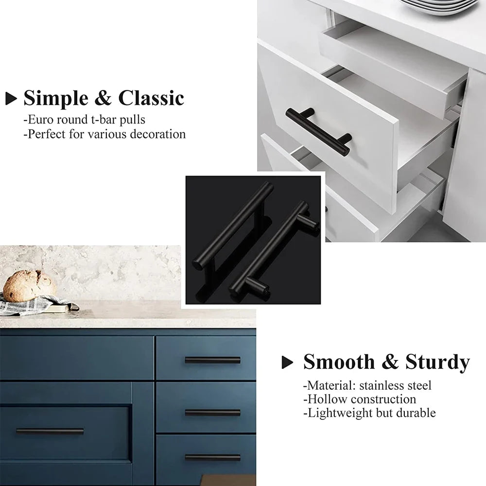 Stainless Steel T-Bar Cabinet Pulls & Drawer Handles Cabinet Drawer Pulls Qme