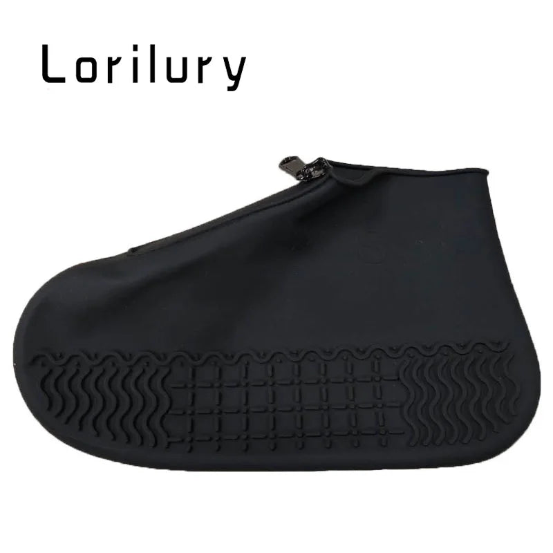 Reusable Waterproof Shoe Covers with Zipper – Men & Women Waterproof Shoe Covers Qst Black XL