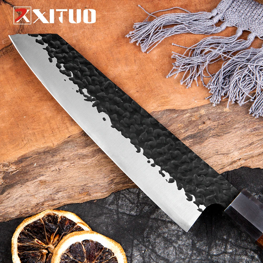 XITUO 8" Kiritsuke Chef Knife – Japanese Gyuto Octagon Handle Chef Knife Qst