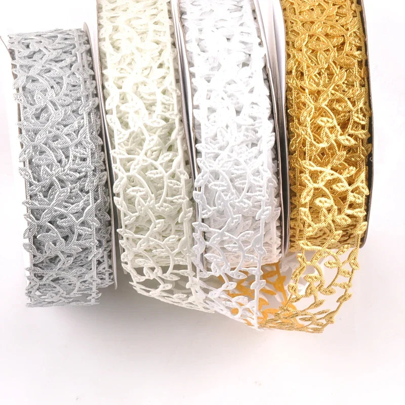 3cm Leaf Lace Ribbon – Embroidered Fabric Trim for DIY Sewing Fabric Lace Ribbon Qme