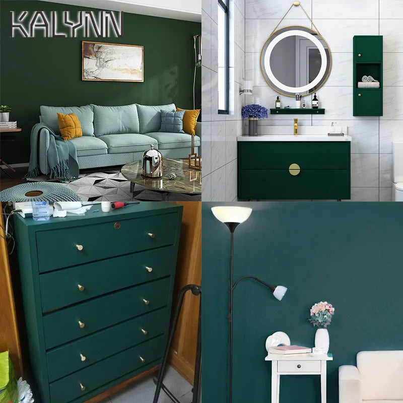 Dark Green Self-Adhesive Vinyl Wallpaper & Drawer Liner – Waterproof Self-Adhesive Wallpaper Qme