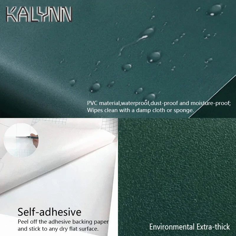 Dark Green Self-Adhesive Vinyl Wallpaper & Drawer Liner – Waterproof Self-Adhesive Wallpaper Qme