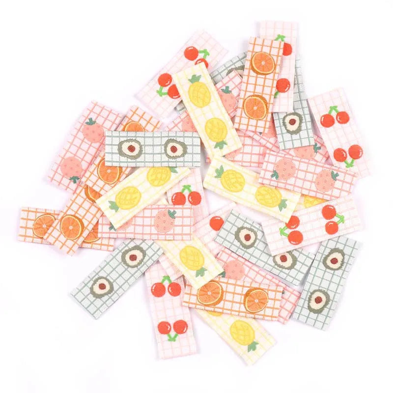 Fruit Embroidery Labels – Cherry & Avocado Washable Sewing Tags Embroidery Sewing Labels Qme