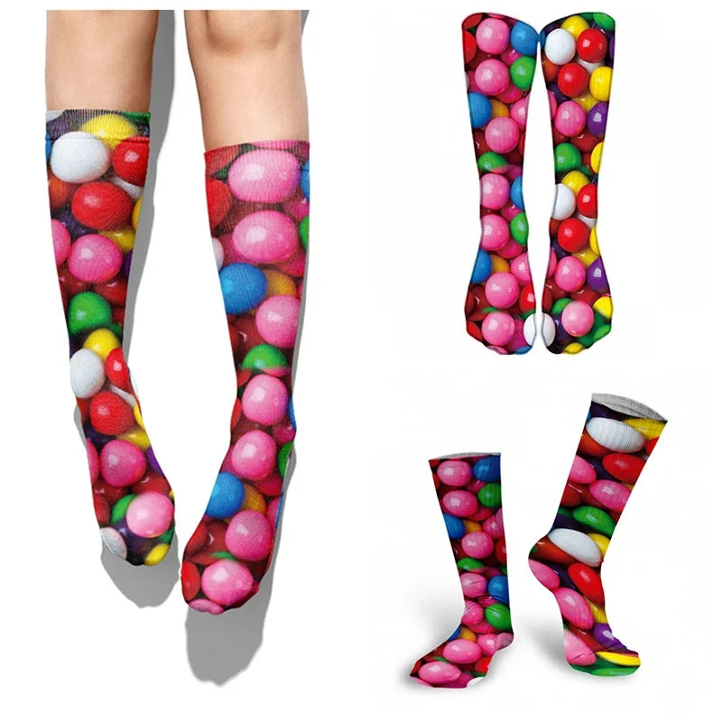 3D Candy Ice Cream Novelty Socks – Soft, Fun & Colorful Novelty Patterned Socks Qme