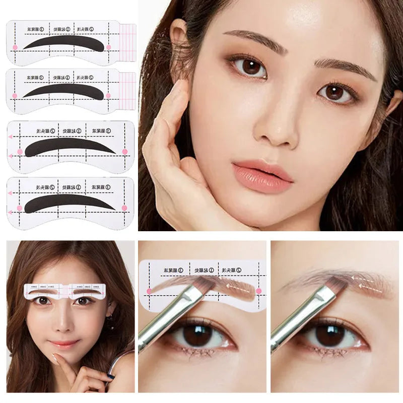 24 Pairs Eyebrow Stencil Sticker Template Guide Cards | Qme Eyebrow Stencil Cards Qme