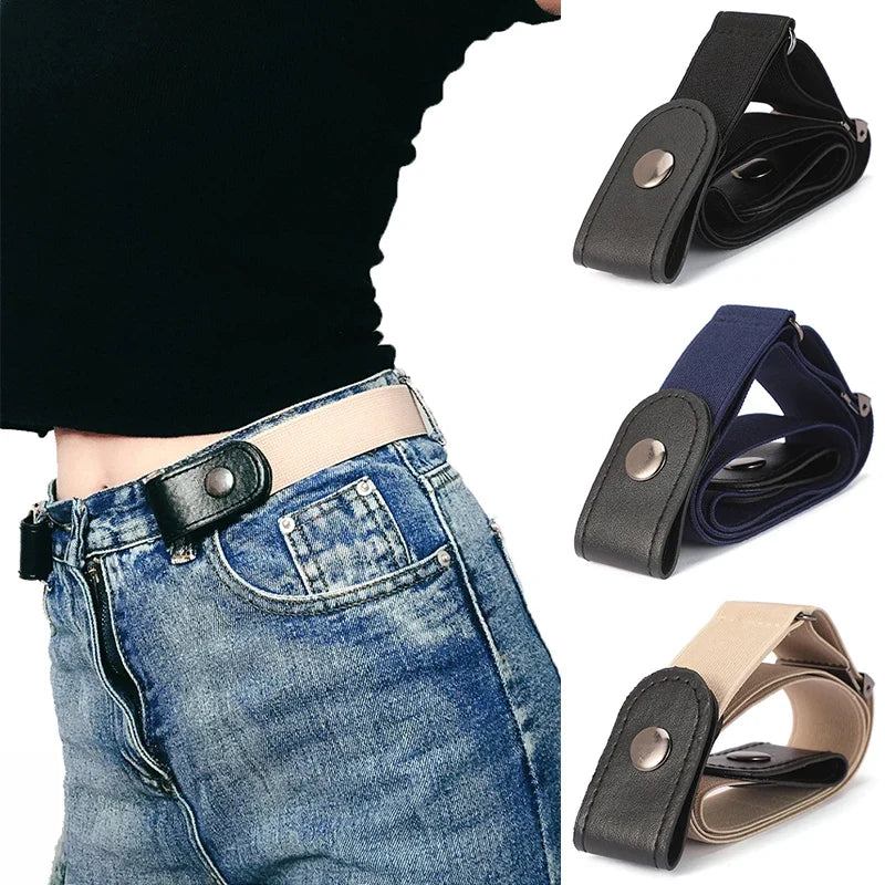 Buckle-Free Stretch Elastic Waist Belt – Women & Men Elastic Waist Belt Qme