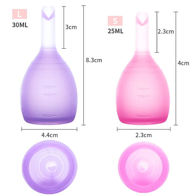 XceeFit Reusable Menstrual Cup – Medical Grade Silicone S & L Menstrual Cup Qst