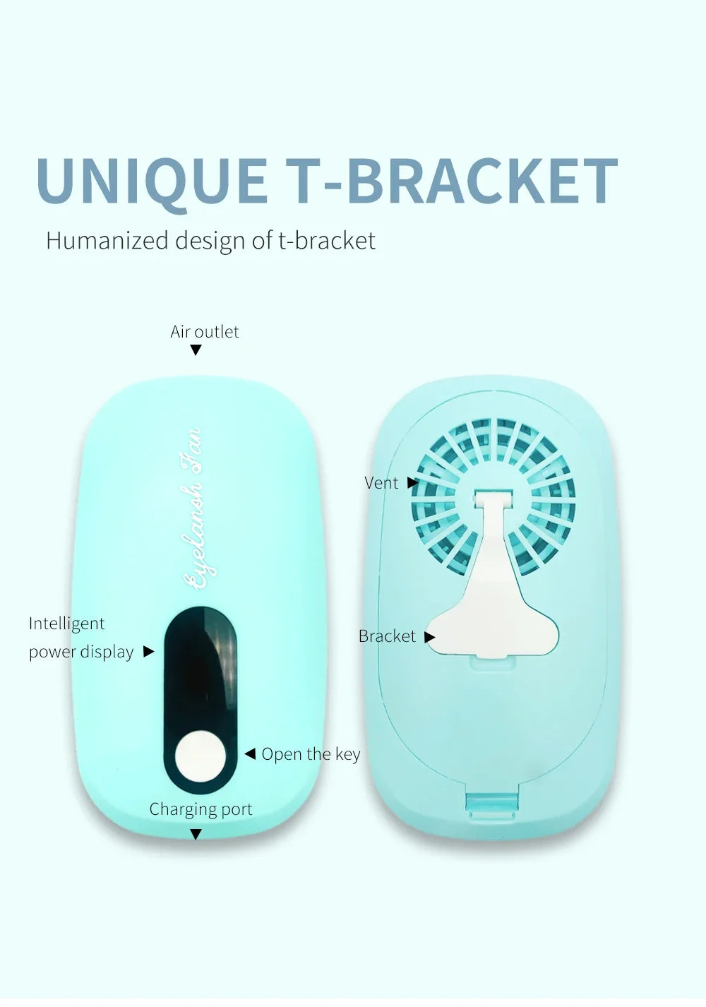 NATUHANA Mini USB Lash Fan – Adjustable Speed Eyelash Dryer Lash Extension Fan Qme