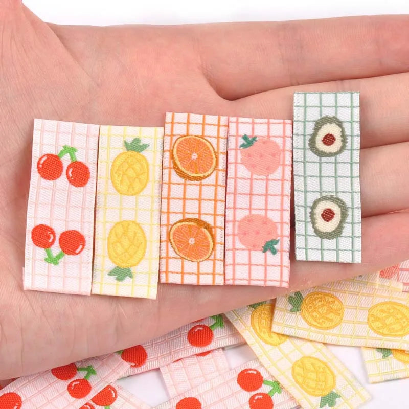 Fruit Embroidery Labels – Cherry & Avocado Washable Sewing Tags Embroidery Sewing Labels Qme