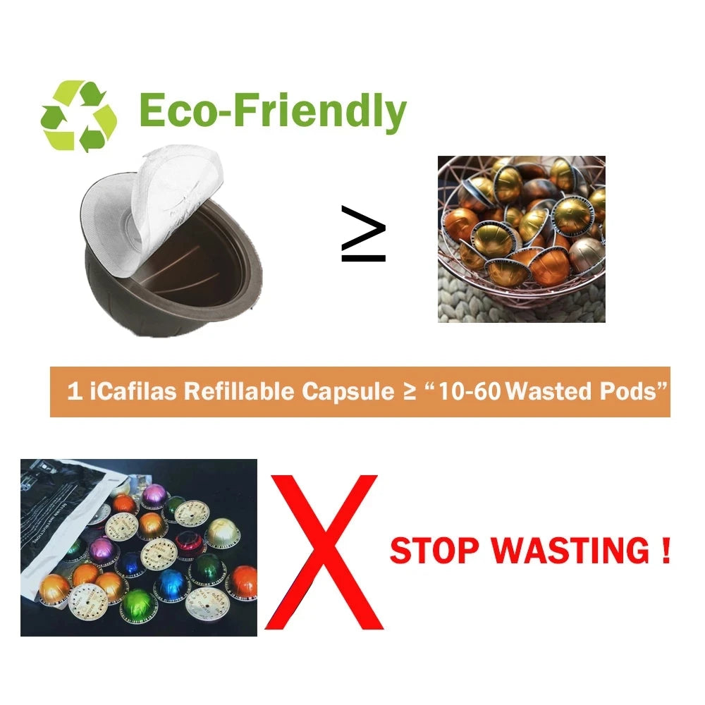 RECAFIMIL Reusable Vertuo Pods – Refillable Nespresso Capsules Refillable Coffee Pods Qst