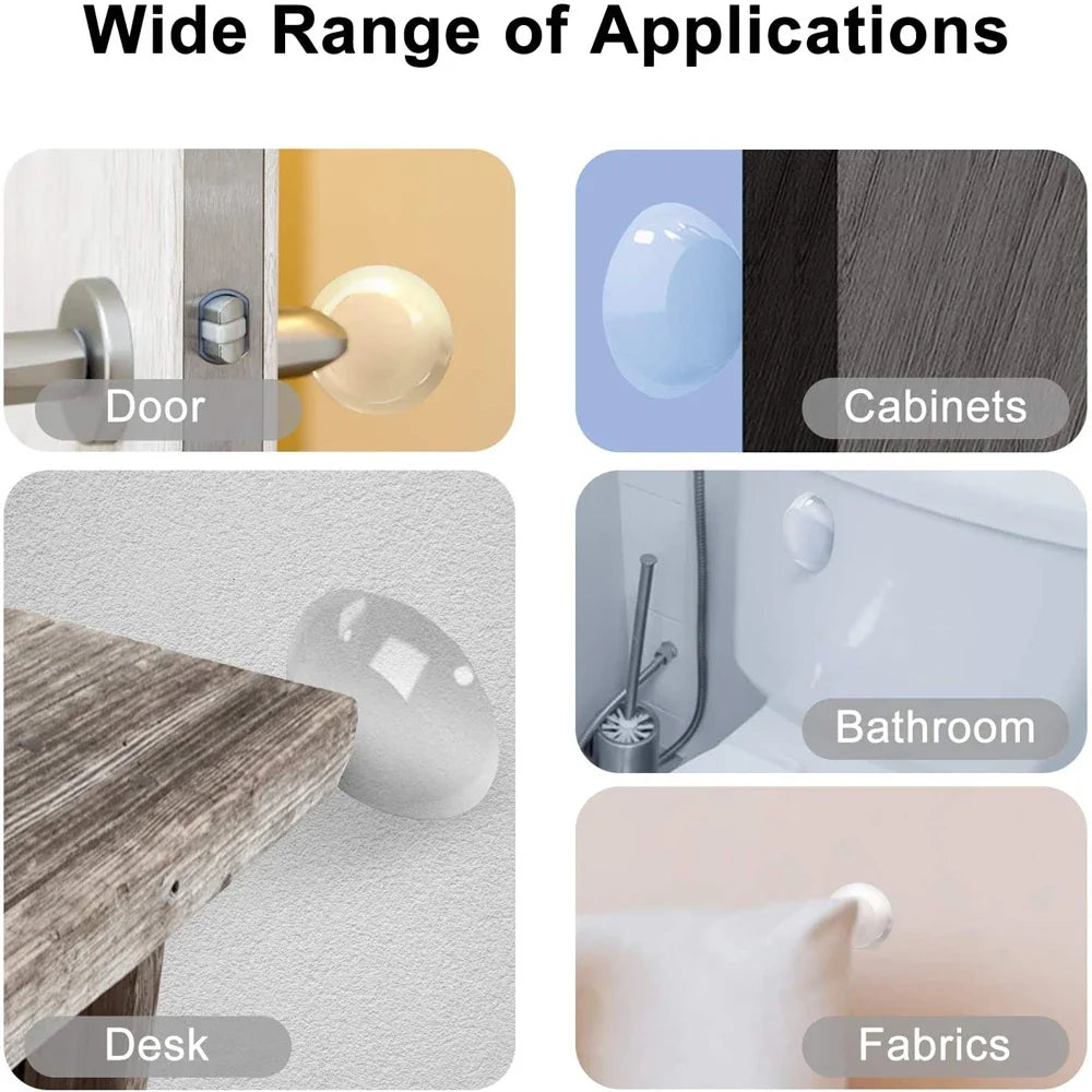 Self-Adhesive Door Stopper Wall Protector – Soft Round Bumper Door Bumper Guard Qme