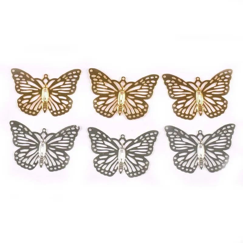 Filigree Metal Flower Butterfly Connector Wraps 20pcs Filigree Craft Connectors Qme