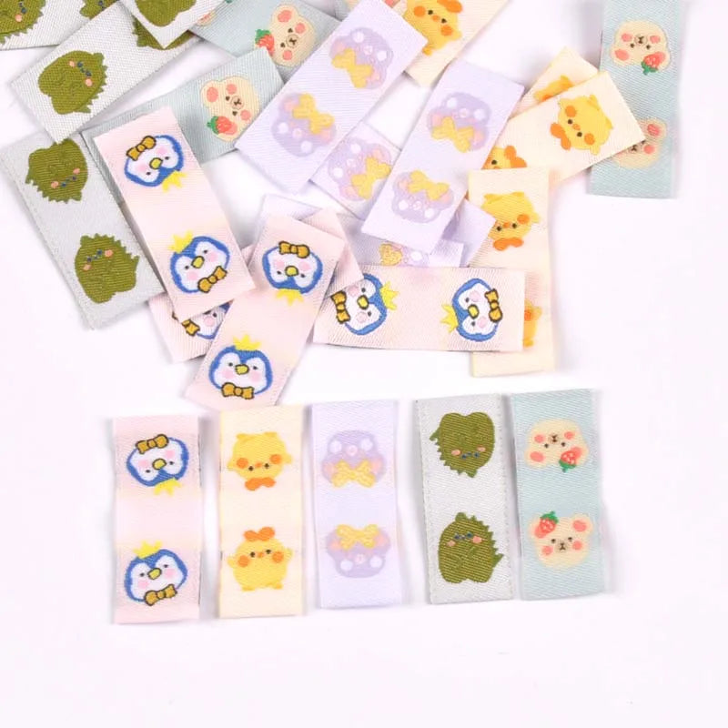 Cartoon Dinosaur Penguin Fabric Labels for Sewing & DIY Crafts Fabric Sewing Labels Qme