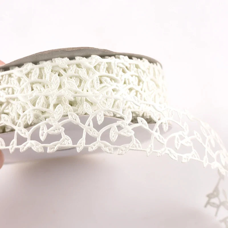 3cm Leaf Lace Ribbon – Embroidered Fabric Trim for DIY Sewing Fabric Lace Ribbon Qme 4 5 yards