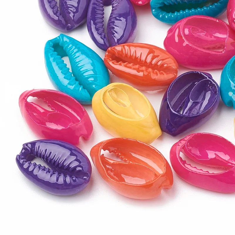 Dyed Cowrie Shell Beads – 20pcs DIY Jewelry Making Craft DIY Craft Beads Qme