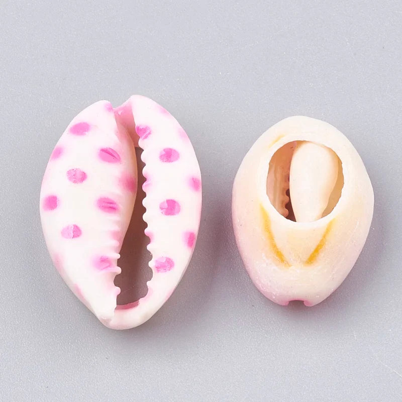 Printed Cowrie Shell Beads Undrilled – DIY Jewelry Making Shell Craft Beads Qme