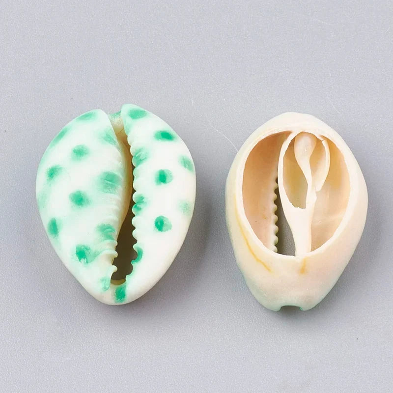 Printed Cowrie Shell Beads Undrilled – DIY Jewelry Making Shell Craft Beads Qme