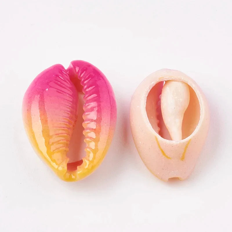 Printed Cowrie Shell Beads Undrilled – DIY Jewelry Making Shell Craft Beads Qme