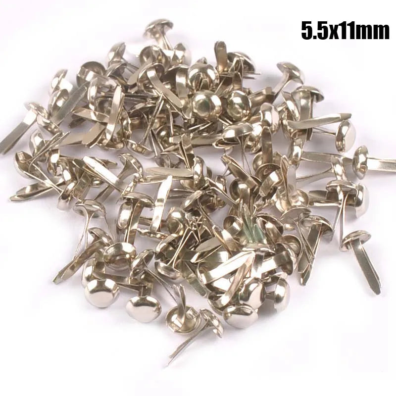 Mixed Round Metal Brads Silver & Gold Scrapbooking Embellishments Craft Embellishments Qme silver 5.5x11mm