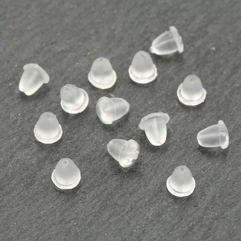 Clear Silicone Earring Backs 500pcs – Soft Rubber Bullet Findings Earring Findings Qme