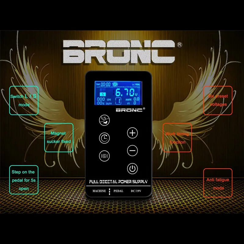 Hummingbird BRONC Upgrade Tattoo Power Supply Touch Screen Tattoo Power Supply Qme