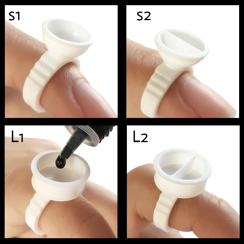 NATUHANA Disposable Lash Glue Holder Rings 100pcs Lash Glue Holder Ring Qme