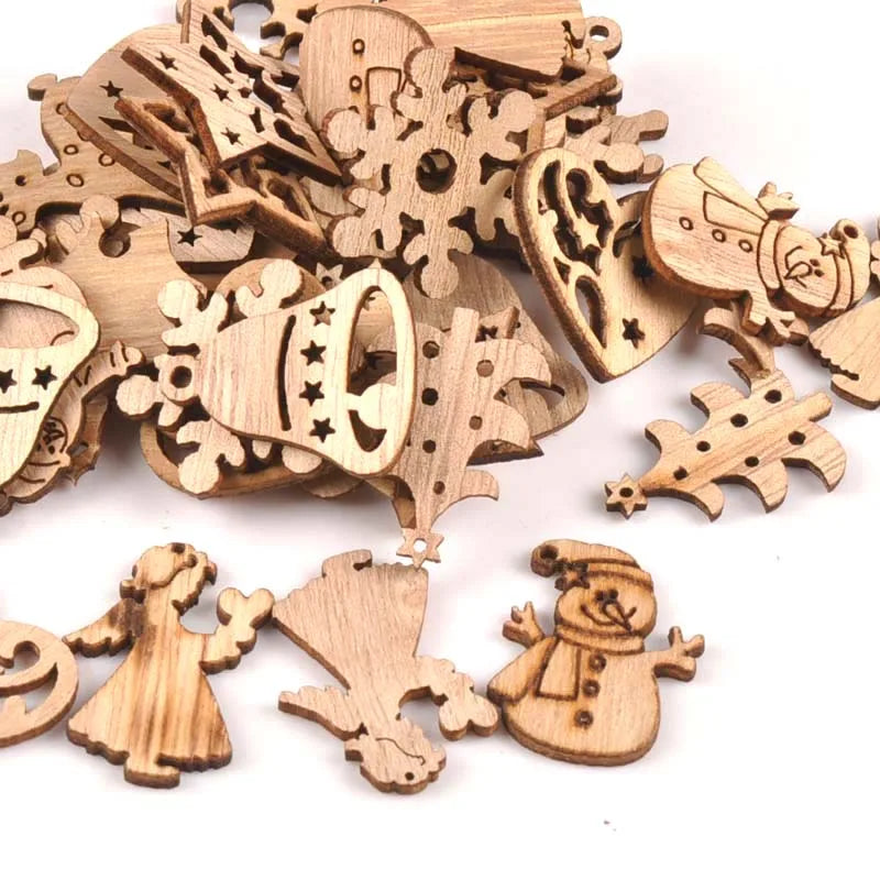 Wooden Christmas Tree Ornaments – Snow Angel & Star Pendants Christmas Ornaments Qme
