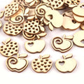 Hollow Apple Pattern Wood Craft Pieces – 25pc DIY Decor Set Wood Craft Cutouts Qme Default Title