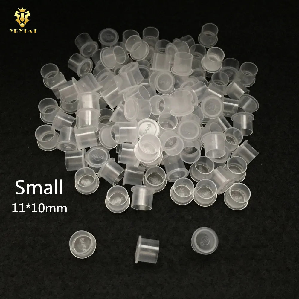 Clear Self-Standing Tattoo Ink Cups S/M/L – 1000 Pack Tattoo Ink Cups Qme