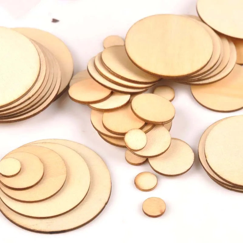 Mixed Round Wooden Discs for Scrapbooking & DIY Crafts Wooden Craft Discs Qme 100mm 5pcs