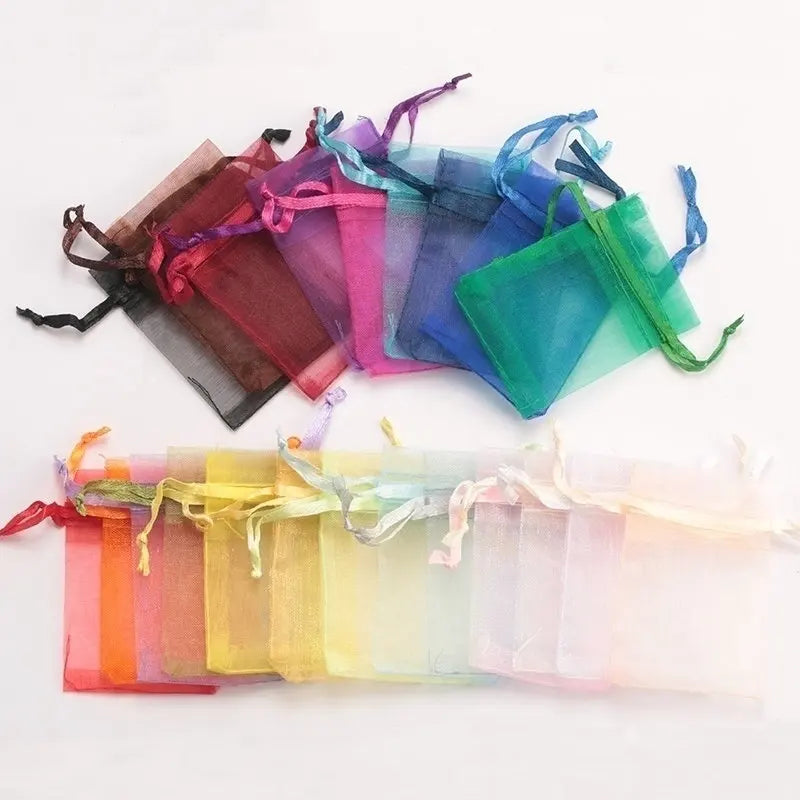 Organza Drawstring Gift Bags 16-Pack | Wedding & Christmas Organza Gift Bags Qme