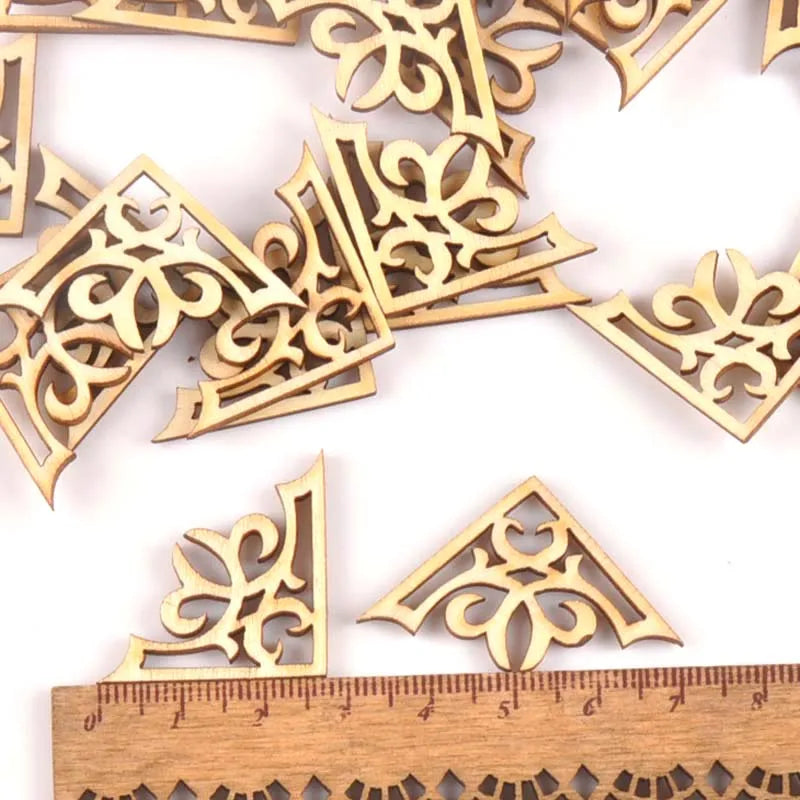 Wooden Book Corner Protectors – 20pc DIY Scrapbook Décor DIY Craft Embellishment Qme