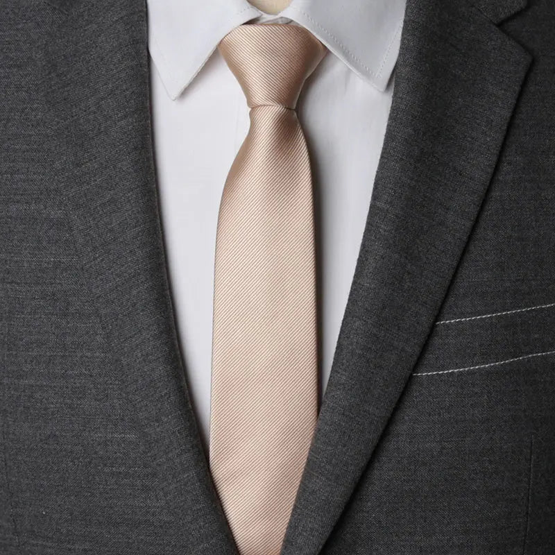 Men's Zipper Necktie – Solid Pre-Tied Lazy Tie, 11 Colors Zipper Necktie Qme Champagne
