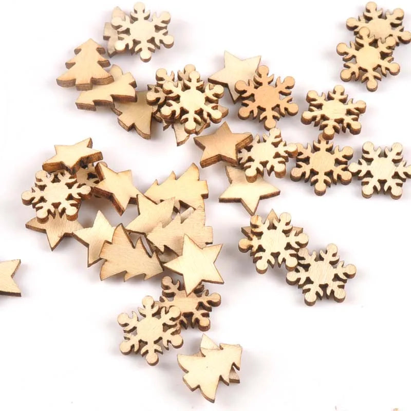 Wooden Scrapbooking Shapes – Stars, Snowflakes & Pine Trees Wooden Craft Shapes Qme