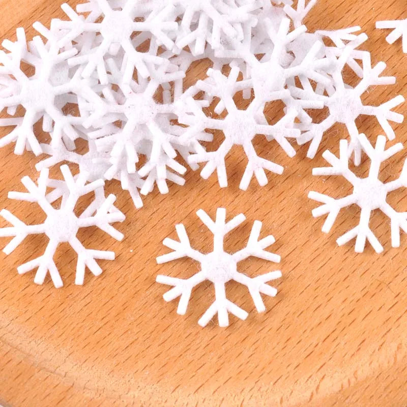 White Fake Snowflakes 100pcs – Christmas & Wedding DIY Decor Craft Decorations Qme 2 20mm