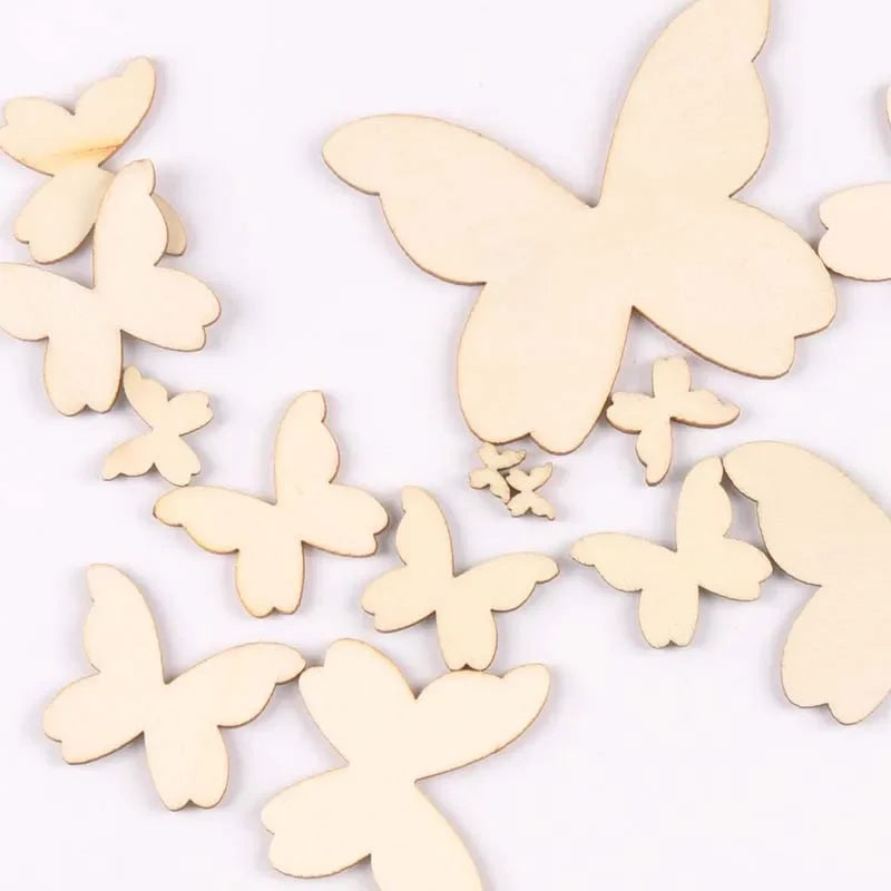 Butterfly Wood Slices DIY Craft Charms & Pendants | 10–80mm Wood Craft Charms Qme