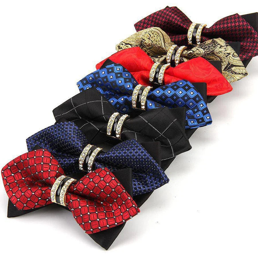 Men's Colourful Plaid Cravat Bow Tie – Groom Wedding Accessory Cravat Bow Tie Qme